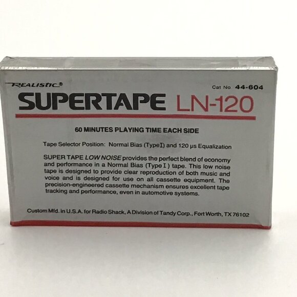 🌷Realistic Supertape LN 120 Blank Cassette Tape Radio Shack Sealed - Picture 2 of 4